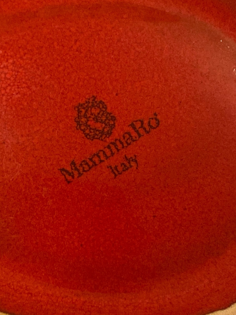 VTG 80s Mamma Ro Italian Red Relief Design Stoneware Large Spoon Ladle Rest 12” - Picture 4 of 5